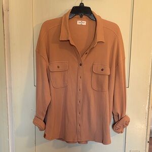 Simply Southern Waffle Knit Tan Shirt